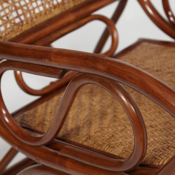 Кресло-качалка из натурального ротанга «Milano» (без подушки) (pecan matted black washed) фото № 4