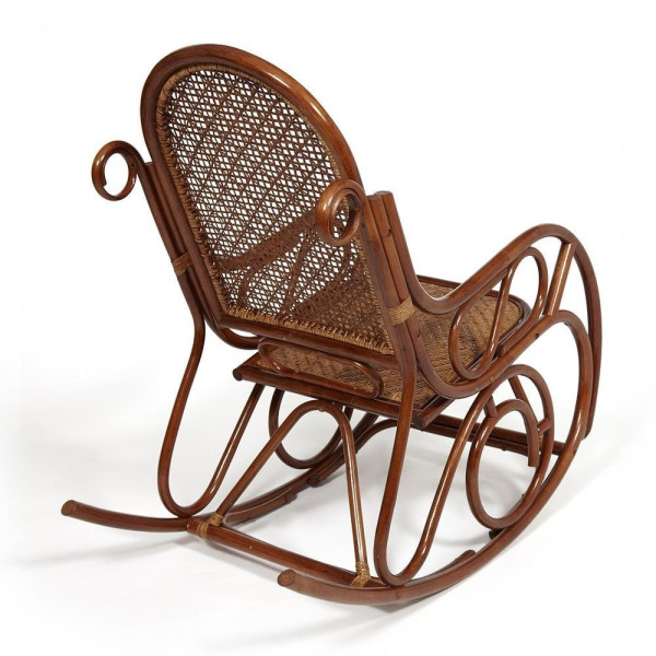 Кресло-качалка из натурального ротанга «Milano» (без подушки) (pecan matted black washed) фото № 2
