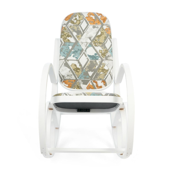 Кресло-качалка (mod. AX3002-2) (Белый/ткань орнамент) фото № 3