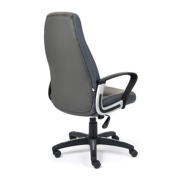 Кресло «Inter» (кож/зам/флок/ткань, серый/металлик, C-36/29/TW-12) фото № 4