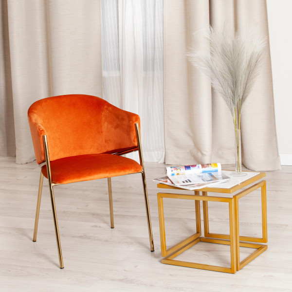 Стул KRONOS (mod. 8158) (рыжий/золотые ножки, G062-24) фото № 9