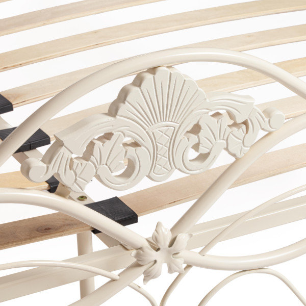 Кровать «Canzona» + основание из деревянных ламелей (140 см x 200 см), белый (butter white) фото № 5