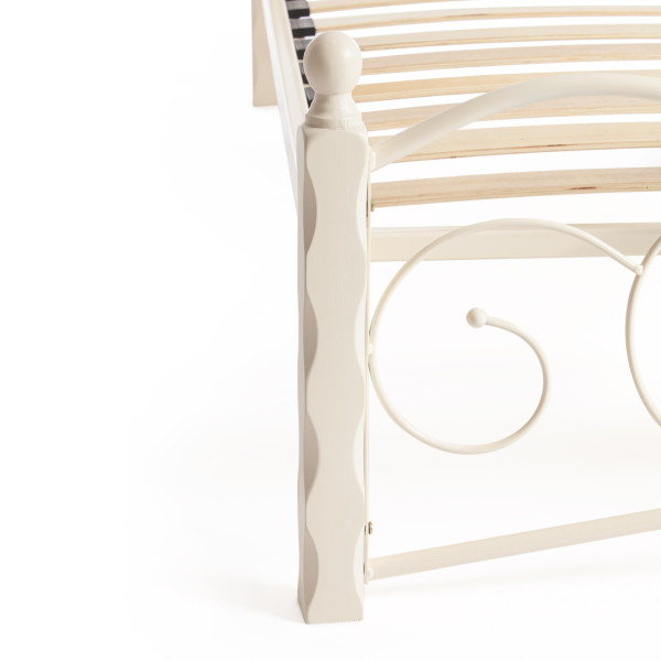 Кровать «Canzona» + основание из деревянных ламелей (140 см x 200 см), белый (butter white) фото № 10