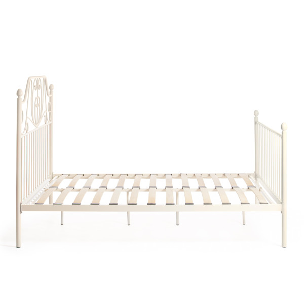 Кровать ERIC Wood slat base металл, 160*200 см (Queen bed), Белый (butter white) фото № 3