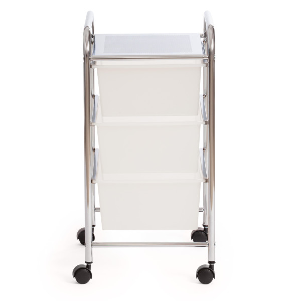 Столик c 3 ящиками для хранения NY-3296-3 (хром/белый) фото № 4