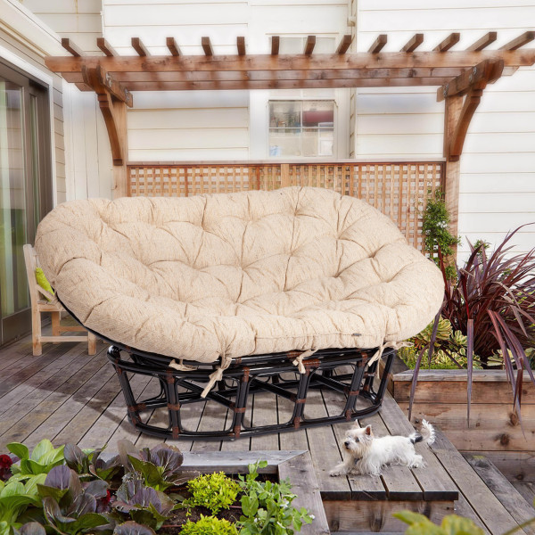 Кресло "MAMASAN" 23/02 W /с подушкой/ Antique brown (античный черно-коричневый) фото № 17