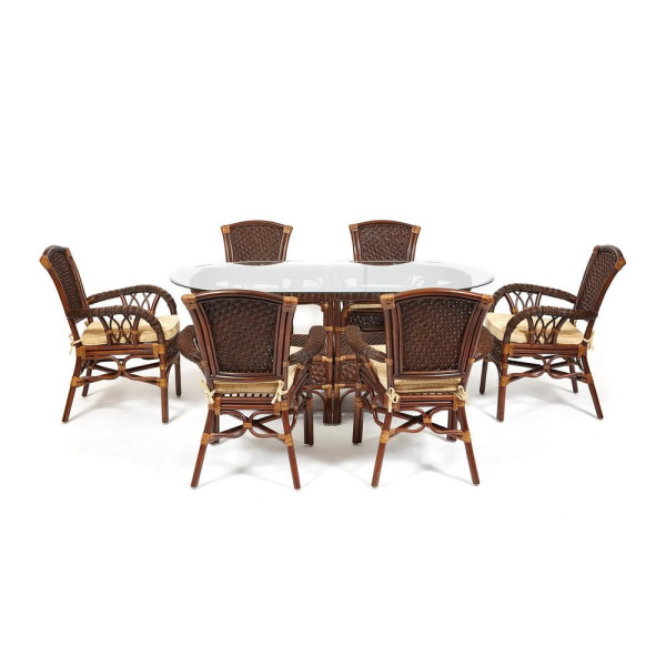 Комплект обеденный «Андреа Гранд» (Grand Andrea) натуральный ротанг (Pecan washed) фото № 6