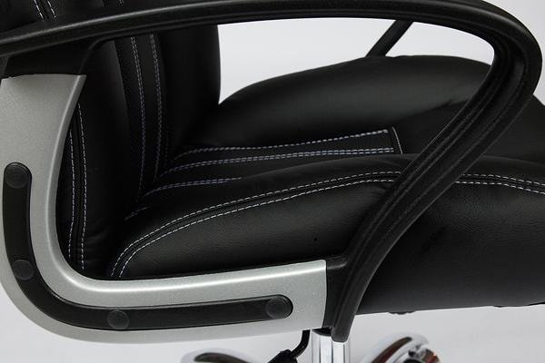 Кресло «Оксфорд» (OXFORD) (Искусственная черная кожа+искусственная перфорированная чёрная кожа) фото № 5