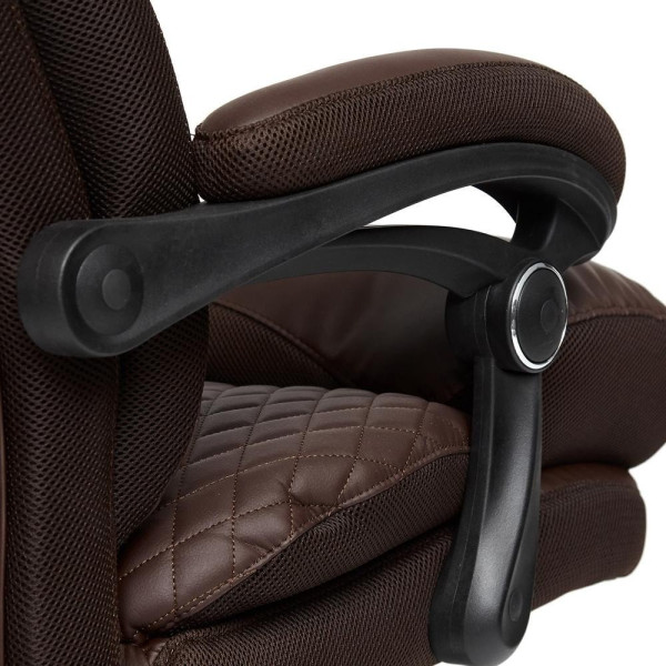 Кресло CHIEF (кож/зам/ткань, коричневый/коричневый стеганный, 36-36/36-36 стеганный/24) фото № 11