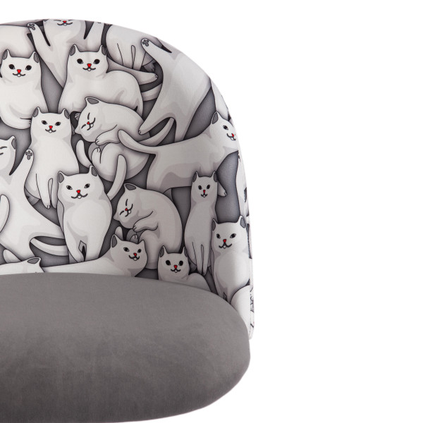 Кресло MELODY (ткань/флок, серый, Cats/29) фото № 6