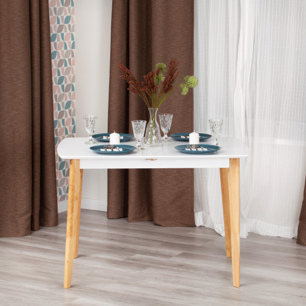 Стол обеденный раскладной Claire (Белый / натуральный) фото № 13