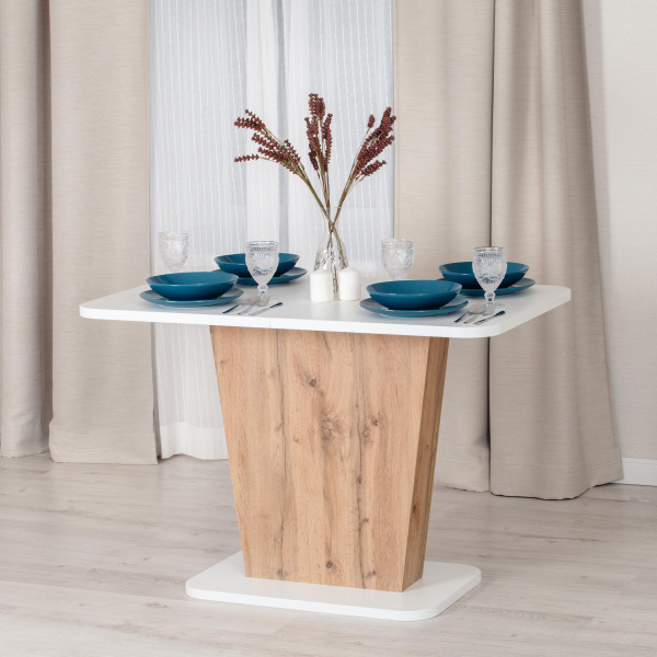 Стол обеденный GENT (Дуб вотан/Белый) фото № 14