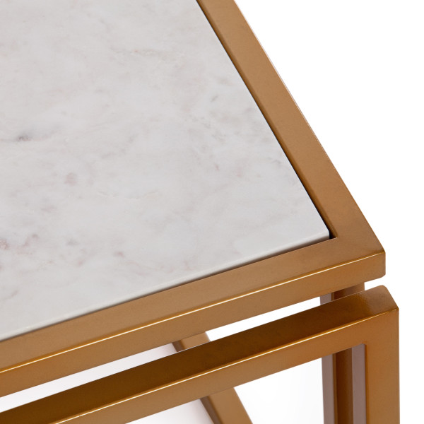 Столик кофейный Secret De Maison QUATTRO ( mod. 14153 ) (золотой/белый мрамор) фото № 3