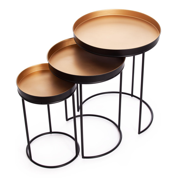 Набор столиков Secret De Maison RUNA ( mod. 11870 ) (черный/античная медь) фото № 5