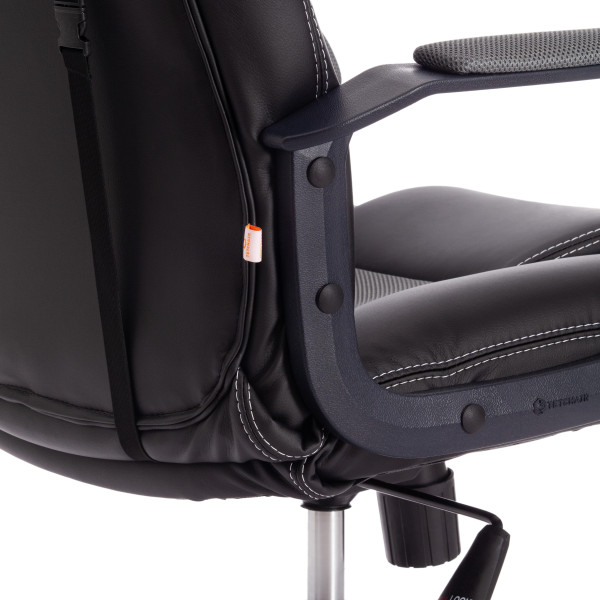 Кресло DRIVER (22) (кож/зам/ткань, черный/серый, 36-6/TW-12) фото № 12