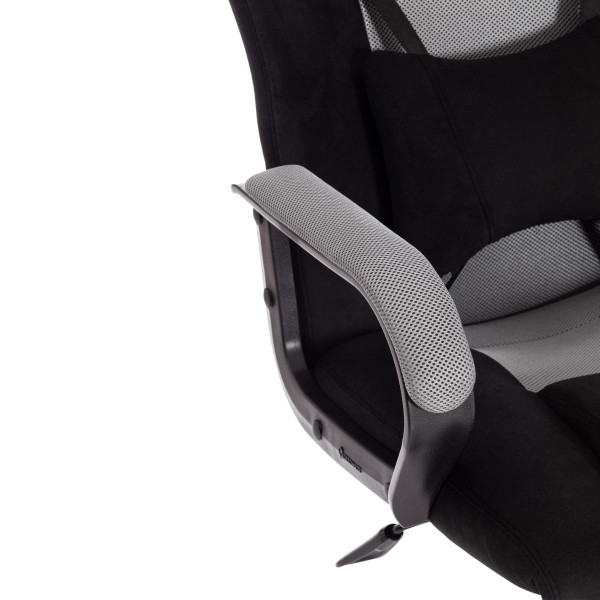 Кресло DRIVER (22) (флок/ткань, черный/серый, 35/TW-12) фото № 10