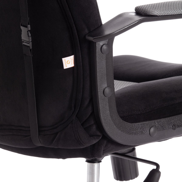 Кресло DRIVER (22) (флок/ткань, черный/серый, 35/TW-12) фото № 12