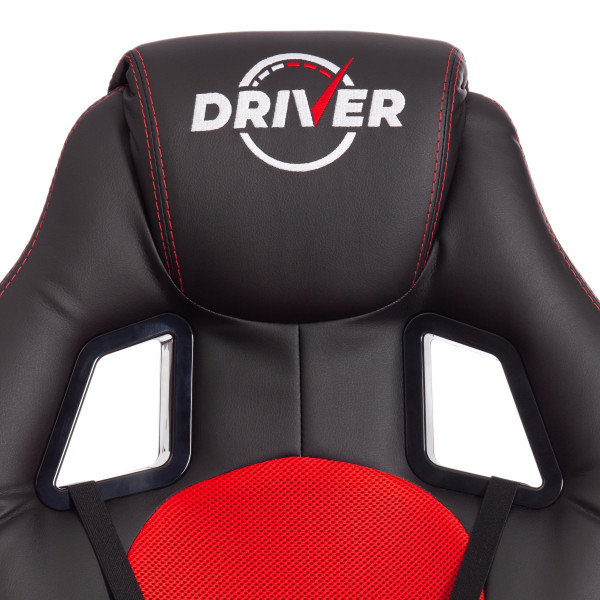 Кресло DRIVER (22) (кож/зам/ткань, черный/красный, 36-6/TW-08) фото № 8