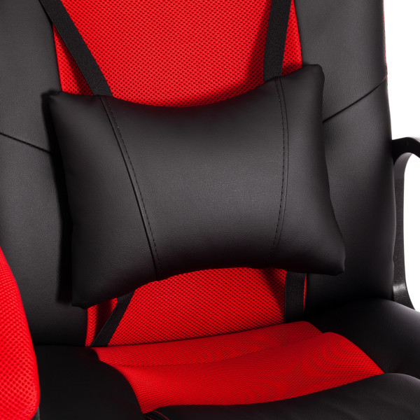 Кресло DRIVER (22) (кож/зам/ткань, черный/красный, 36-6/TW-08) фото № 9