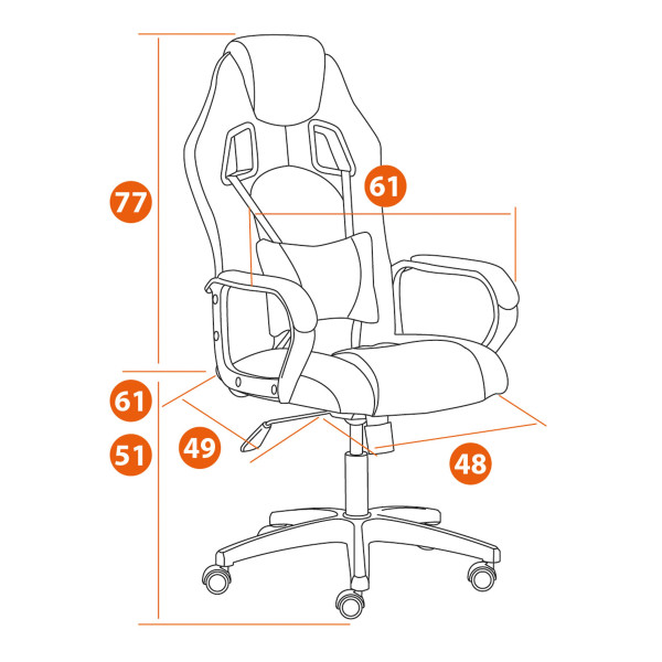 Кресло DRIVER (22) (кож/зам/ткань, черный/красный, 36-6/TW-08) фото № 20