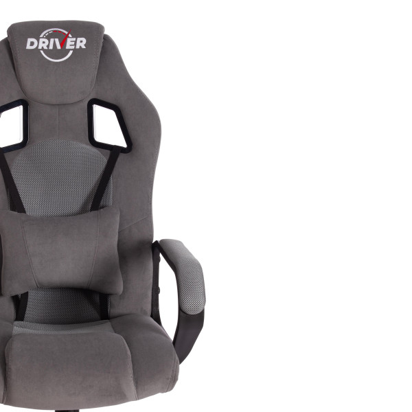 Кресло DRIVER (22) (флок/ткань, серый/серый, 29/TW-12) фото № 6