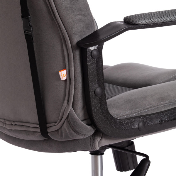 Кресло DRIVER (22) (флок/ткань, серый/серый, 29/TW-12) фото № 13