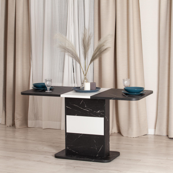 Стол обеденный SMART (Мрамор Блэк Роял/Белый) фото № 15