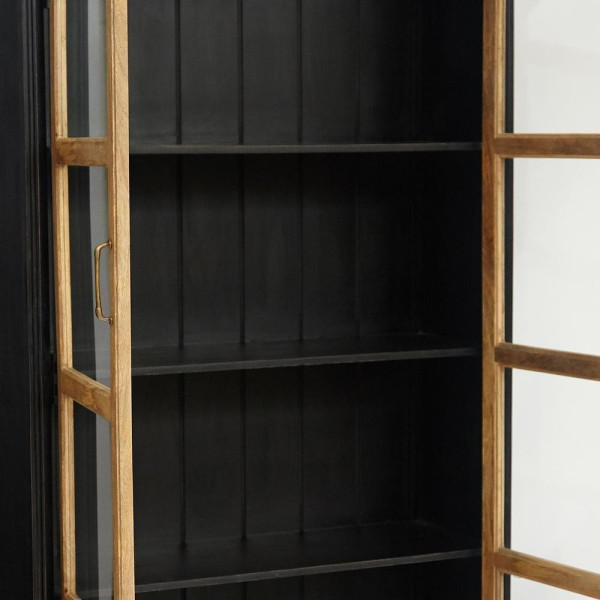 Шкаф книжный Secret de Maison BLACK LABEL (mod. DA-2289) дерево акация, манго, мдф, 120х45х210 см, черный/натуральный фото № 2