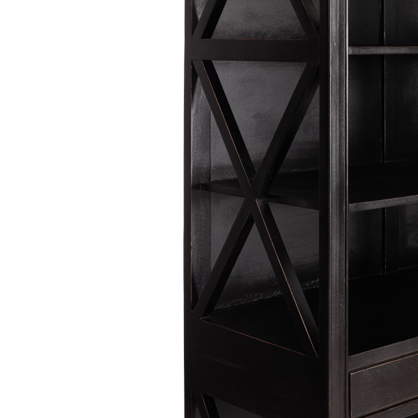 Библиотека Secret de Maison BLACK LABEL (mod. DA-2379) дерево манго/мдф, 130х47х220 см, черный фото № 9