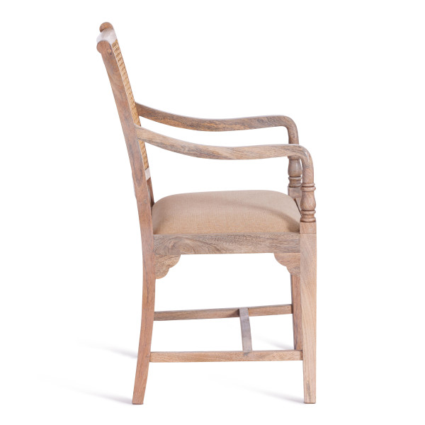 Кресло Secret De Maison RIVIERA (mod.2373) дерево манго/ткань/тростник, 55х45х95 см, white wash/натуральный фото № 2