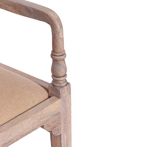 Кресло Secret De Maison RIVIERA (mod.2373) дерево манго/ткань/тростник, 55х45х95 см, white wash/натуральный фото № 9