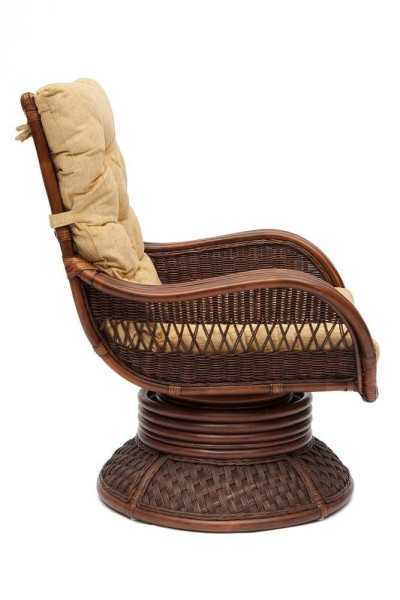 Кресло-качалка из ротанга «Андреа релакс медиум» (Andrea relax medium) + Подушка (Pecan washed) фото № 4