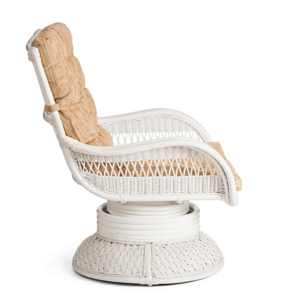 Кресло-качалка из ротанга «Андреа релакс медиум» (Andrea relax medium) + Подушка (TCH White) фото № 3