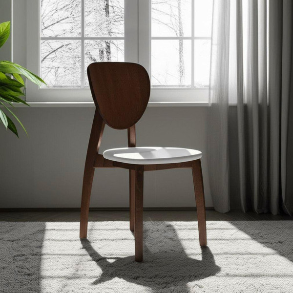 Стул DIAMANTE жесткое сидение бук, 42 х 42 х 85 см, коричневый / белый фото № 10