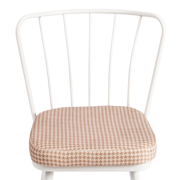 Стул YANIS (mod. 983) металл/ткань,  42.5 х 50.5 х 82.5 см, бело-коричневая клетка фото № 6