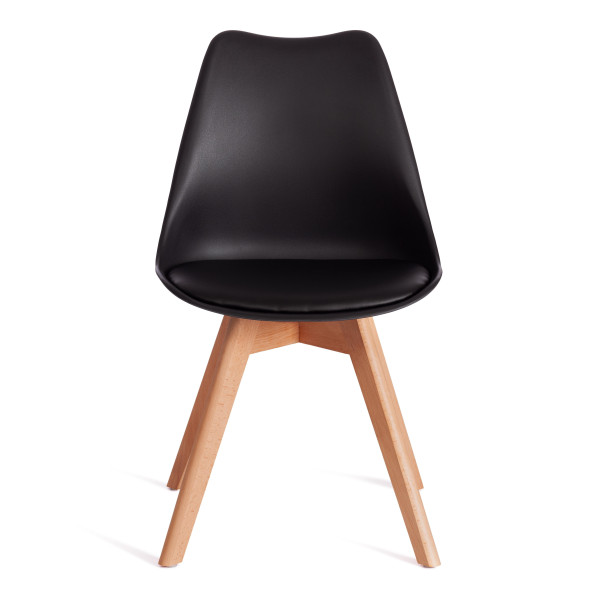 Стул TULIP (mod. 73-1) дерево/пластик/экокожа, 47,5x55x80 см, черный фото № 5