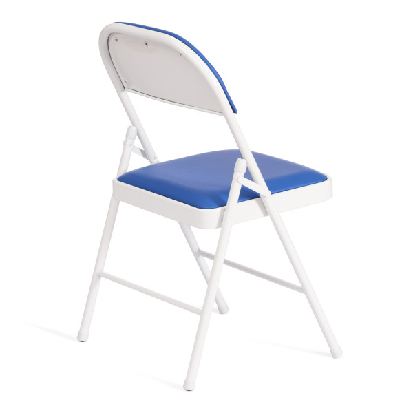 Стул складной FOLDER (mod. 3022G) каркас: металл, сиденье/спинка: экокожа, 46.5 х 47.5 х 79 см, blue (синий) / white (белый) фото № 3