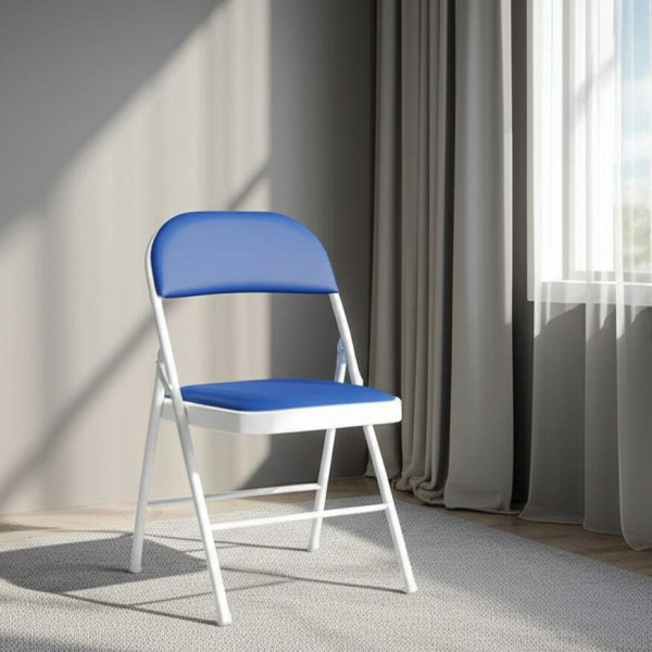 Стул складной FOLDER (mod. 3022G) каркас: металл, сиденье/спинка: экокожа, 46.5 х 47.5 х 79 см, blue (синий) / white (белый) фото № 12