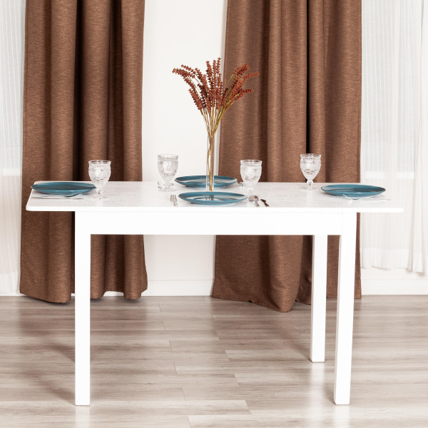 Стол MOSS раздвижной  бук, мдф, 110+30 x 68 x 75 см, white (белый) фото № 14