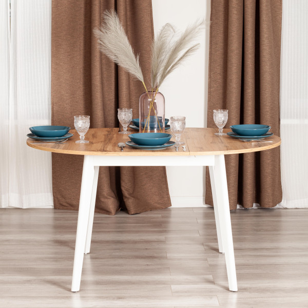 Стол обеденный SVELTO ДСП, 105 х 105 (140) х 74.5 см, Дуб Вотан/белый фото № 13