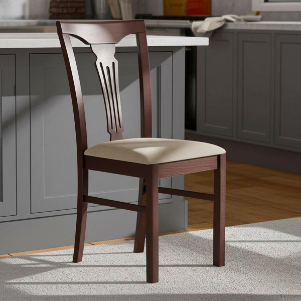 Стул - Гермес/ Hermes дерево гевея, 43х49х94см, Cappuchino , ткань бежевая (S178-4) фото № 8