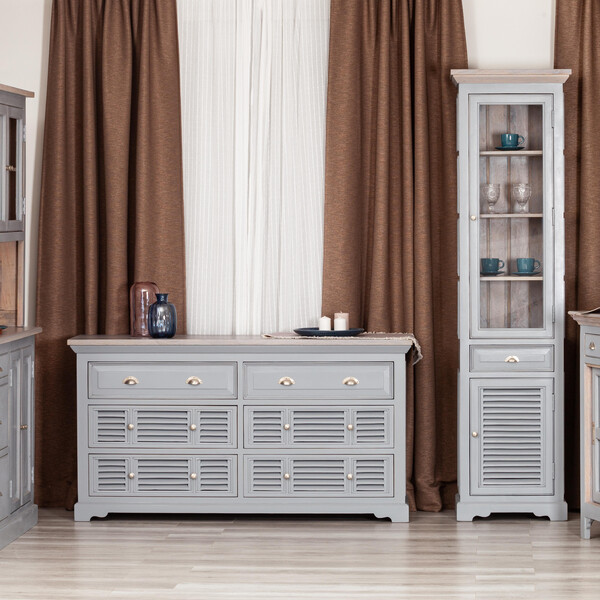 Комод Secret De Maison BRIGHTON ( mod.OD-005 ) дерево акации/МДФ, 160х45х85 см, Antique grey/grey wash фото № 9