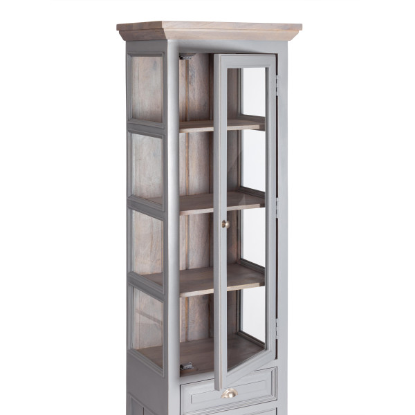 Витрина Secret De Maison BRIGHTON ( mod.DA-2168А ) дерево акации/МДФ, 56х40х210 см, Antique grey/grey wash фото № 5