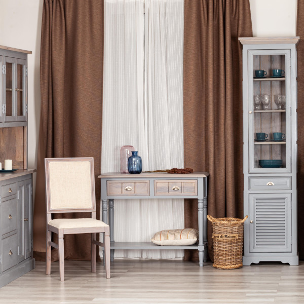 Витрина Secret De Maison BRIGHTON ( mod.DA-2168А ) дерево акации/МДФ, 56х40х210 см, Antique grey/grey wash фото № 10