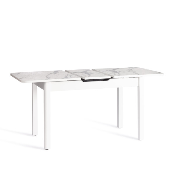 Стол ALIGERY ЛДСП/HPL/металл, 130 х 75+30 х 75 см, Мрамор светлый/белый фото № 6