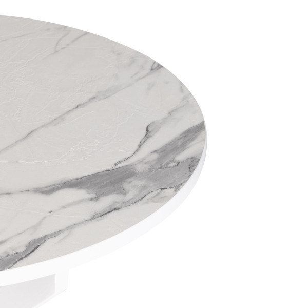 Стол MANZANA ЛДСП/HPL/металл, 80 х 80 х 75 см, Мрамор светлый/белый фото № 2