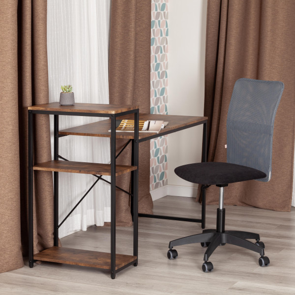 Кресло START флок/ткань, черный/серый, 35/W-12 фото № 12