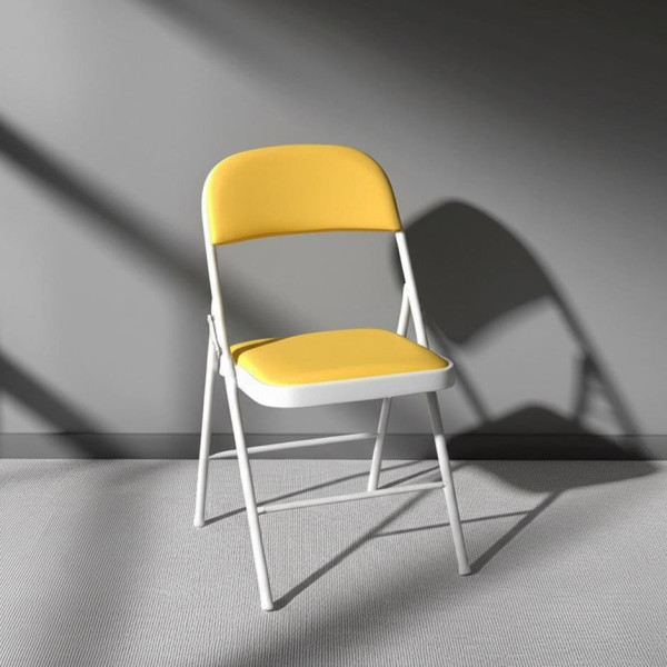 Стул складной FOLDER (mod. 3022G) каркас: металл, сиденье/спинка: экокожа, 46.5 х 47.5 х 79 см, yellow (желтый) / white (белый) фото № 13