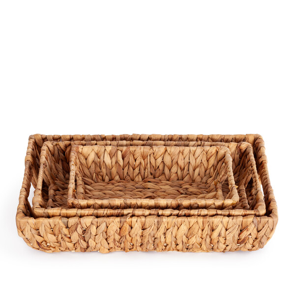 Набор подносов Secret De Maison ARANI ( mod. LS-0123 )  гиацинт (водяной), 45 х 30 х 8 см, 40 х 25 х 7 см, 30 х 20 х 6 см, бежевый фото № 5