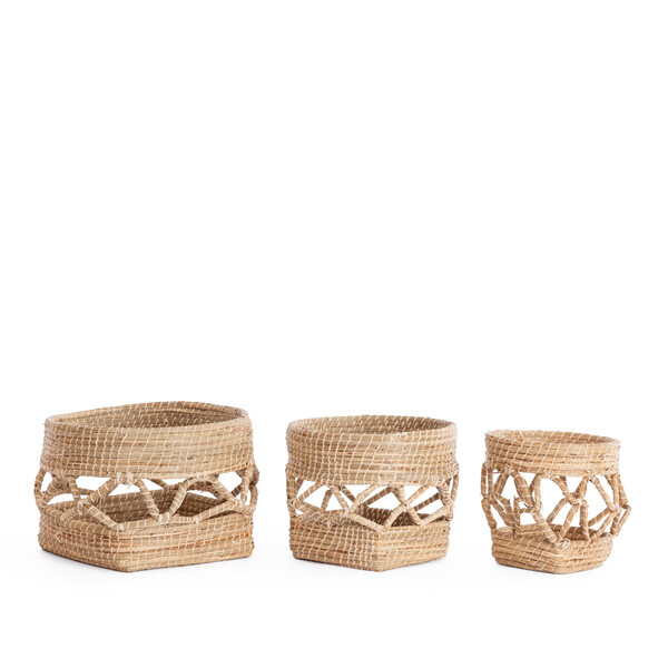Набор корзин Secret De Maison LAILA ( mod. LS-0023 )  морская трава, D37/27 х 30 см , D30/20 х 26 см , D23/15 х 23 см, бежевый фото № 2
